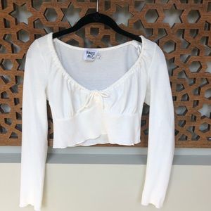 FINAL SALE! 🤍 Princess Polly Long Sleeve White Crop Top 🤍